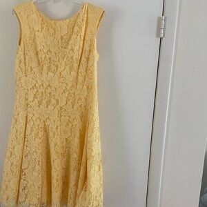 Yellow Lace Fit-and-Flare Dress